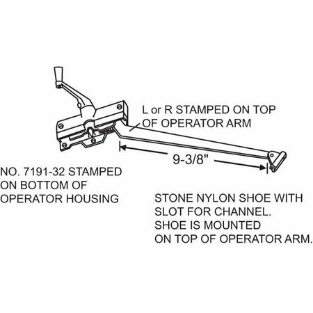 STRYBUC LH Casement Operator Assembly 750-1361308C